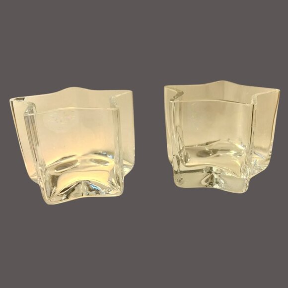 Star Shape Glass Votive Candle holder Red Marbles Tealight  Lot 2 - Picture 9 of 14